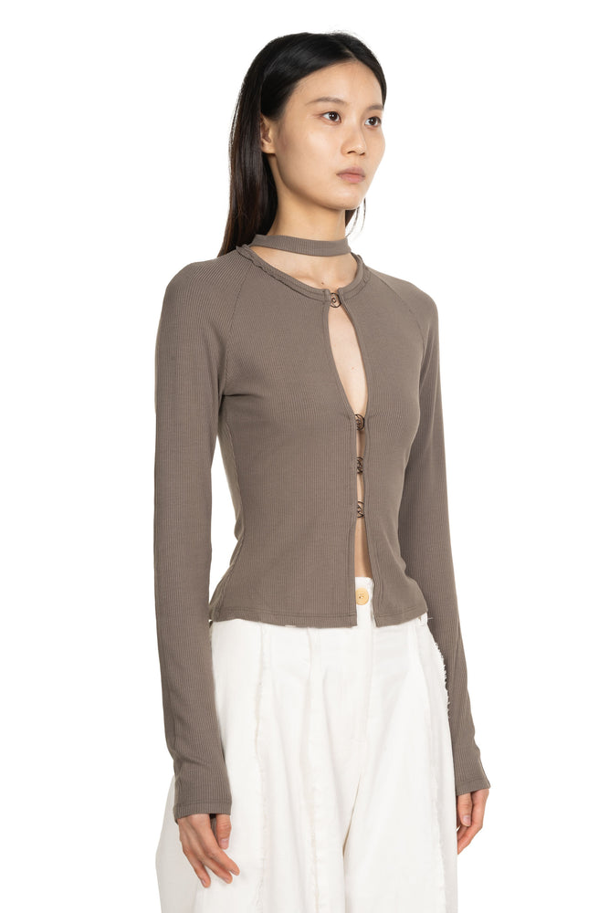 Jersey Taichi Rings LS Top Forest Grey