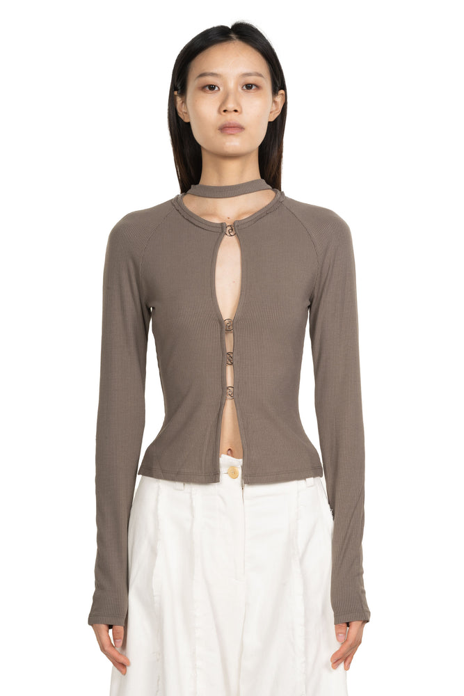 Jersey Taichi Rings LS Top Forest Grey