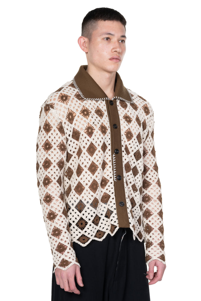 Knitted Crochet Cotton Cardigan