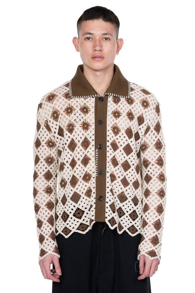 Knitted Crochet Cotton Cardigan