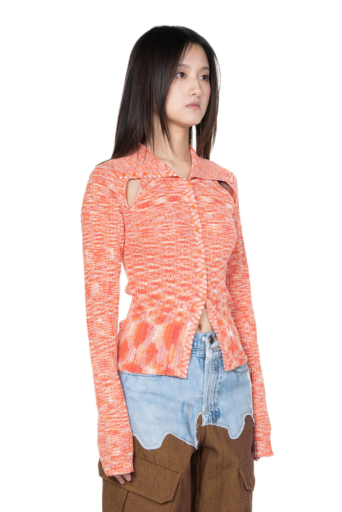 Knitted Rozy Slit Knit Cardigan