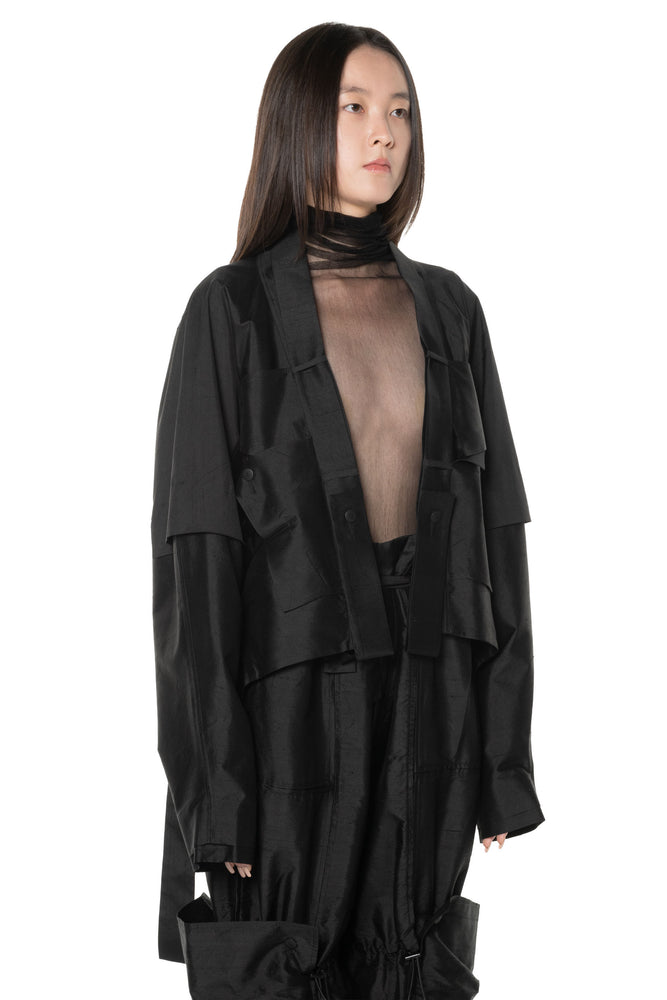 Linen and Silk Jacket Black