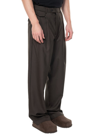 Long Wide Pants Tobacco Brown