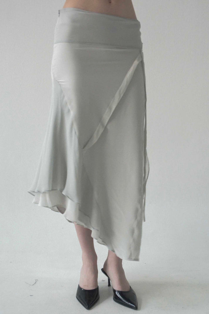 Luf Silk Skirt Light Grey