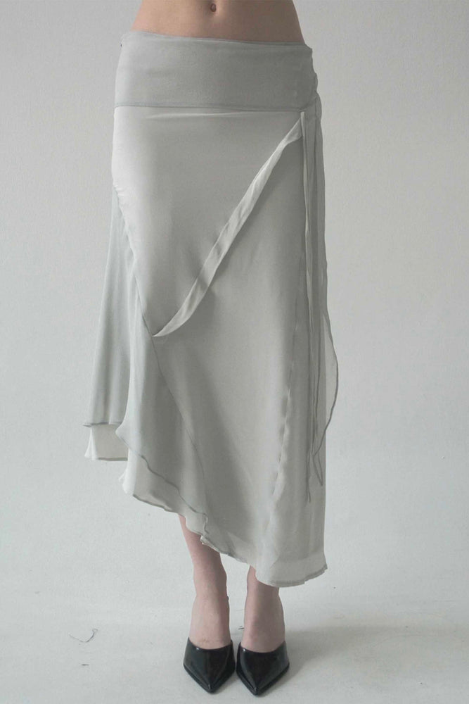 Luf Silk Skirt Light Grey