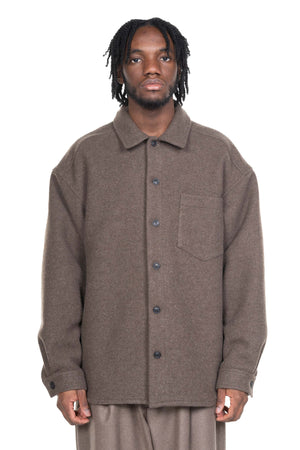 Minimal Shirt Flannel Wool Greige