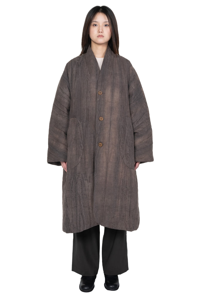 Mud Brown Padded Long Coat