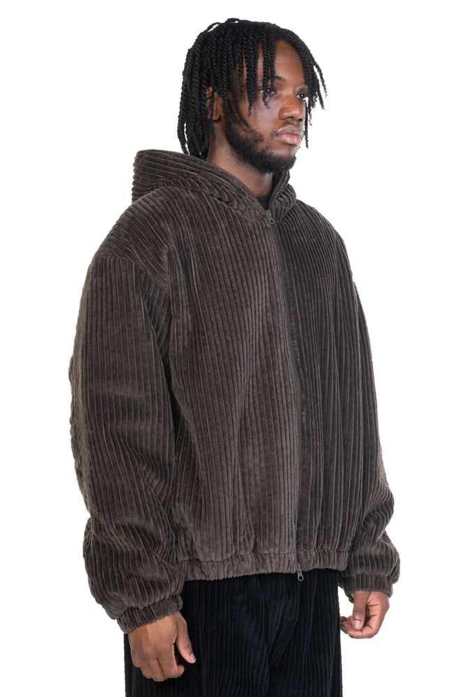 NO.216 Corduroy Puffer Zipper Jacket Brown