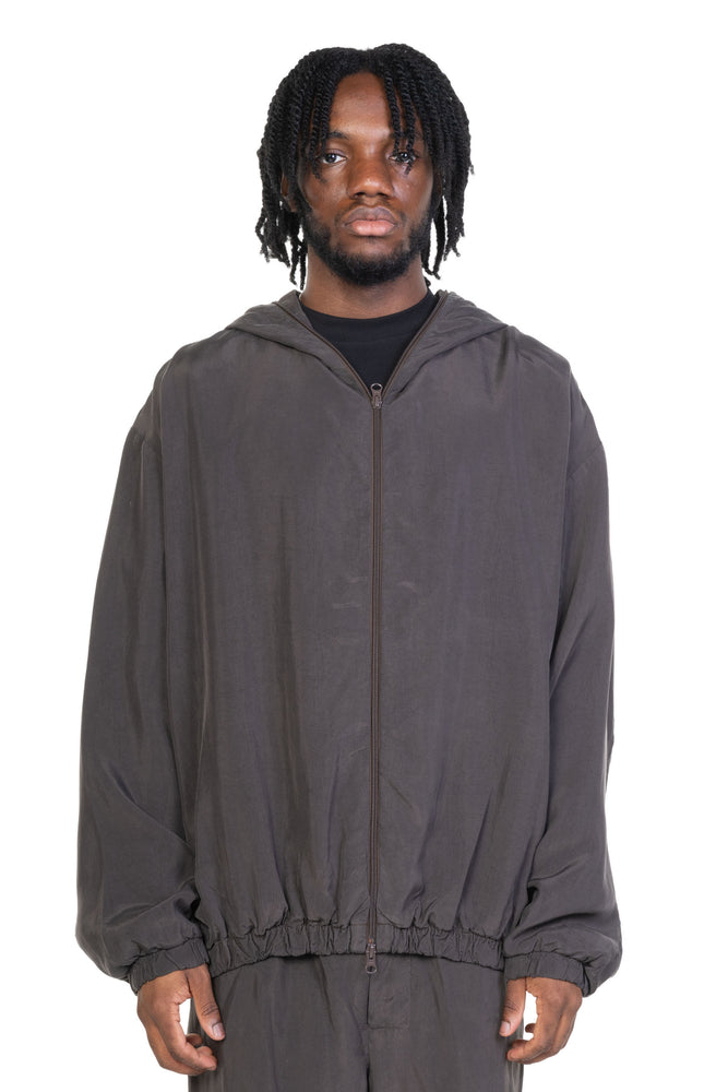 NO.216 Double Hooded Zipper Jacket Brown