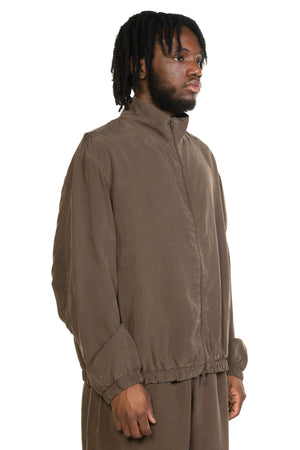 Gabriela Coll NO.261 Cupro Double Zipper Jacket Brown | UJNG