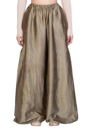 Olive Silk Dyed Trousers