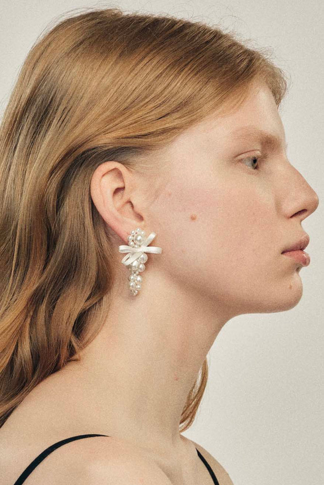 Petite Bow Detail Cluster Earrings