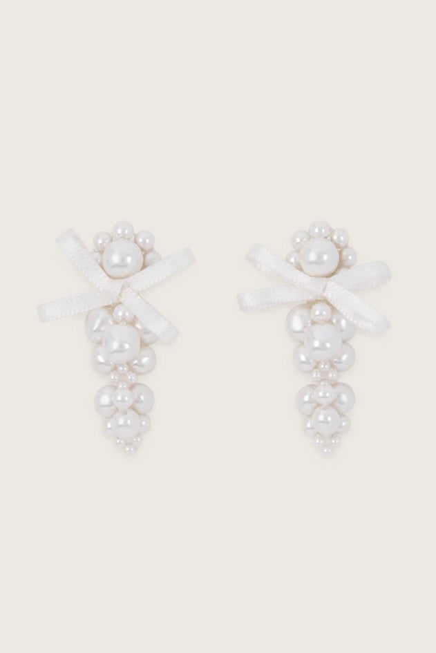 Petite Bow Detail Cluster Earrings
