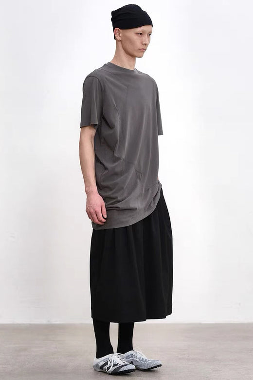 Pleated T-shirt Dark Grey