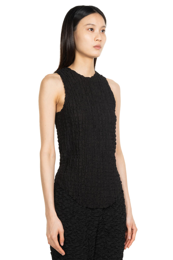 Popcorn Jersey Basic Tank Top Black