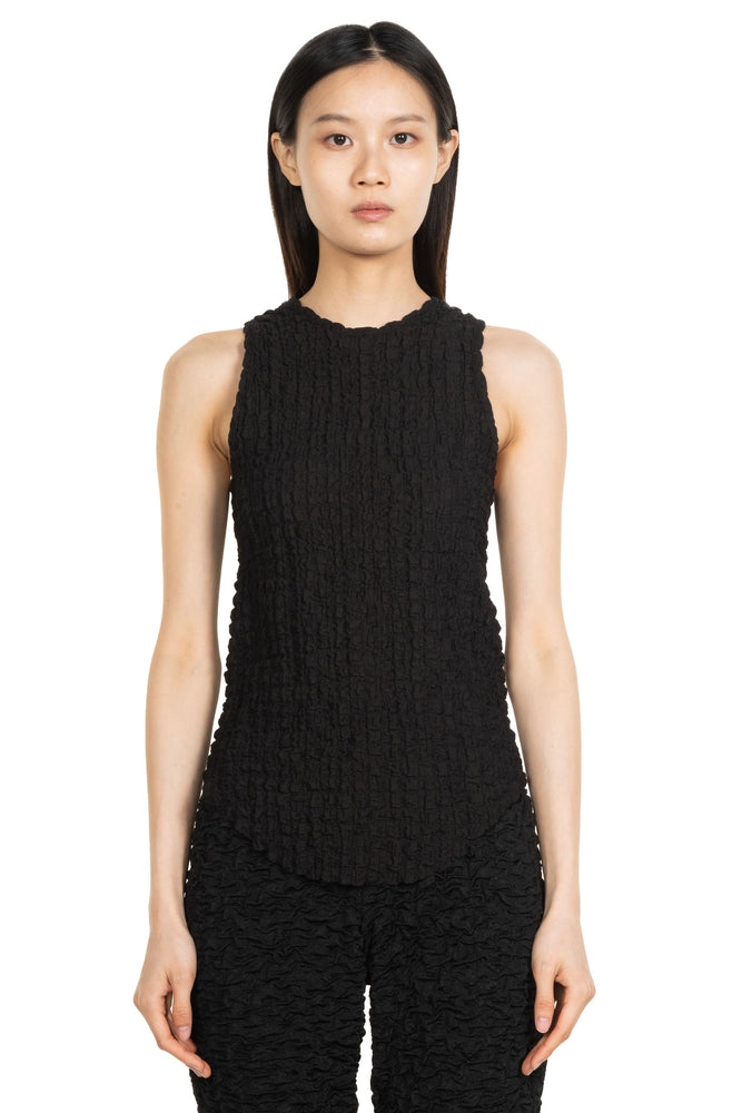 Popcorn Jersey Basic Tank Top Black