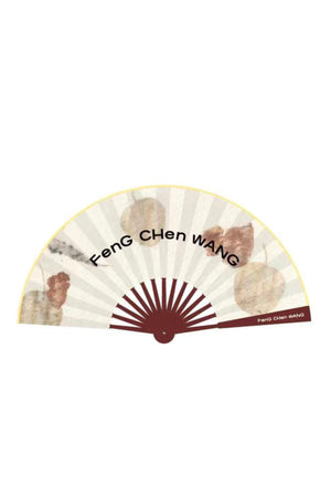 Printed Bamboo Fan Red