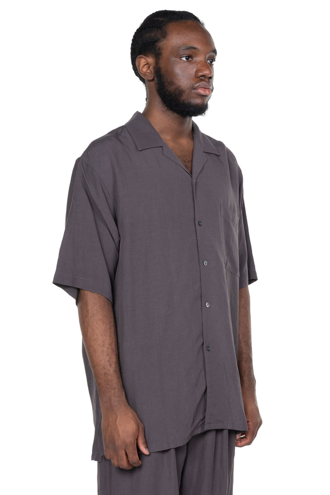 Rayon Linen Oversized Shirt Charcoal