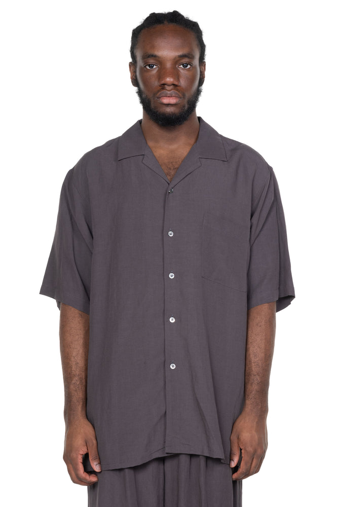 Rayon Linen Oversized Shirt Charcoal