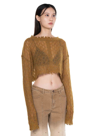 Sheer Wool Sweater Yellow Green