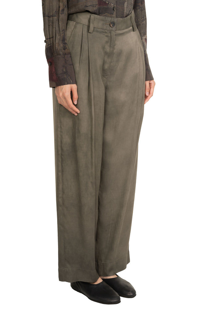 Straight Leg Green Trousers