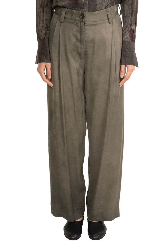 Straight Leg Green Trousers