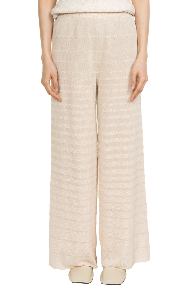 Striped Gradient Straight Leg Pants Apricot