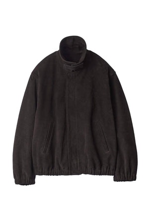 Suede Zip Short Jacket Dark Brown