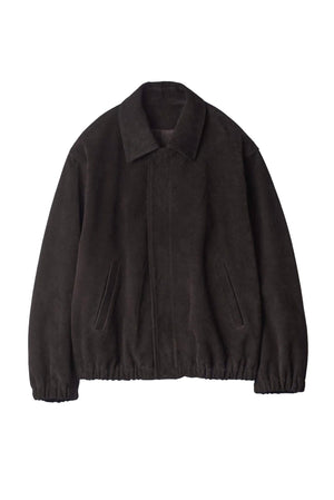 Suede Zip Short Jacket Dark Brown