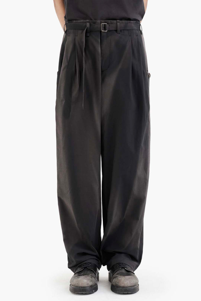 Sun-Bleached Belted Wide Trousers