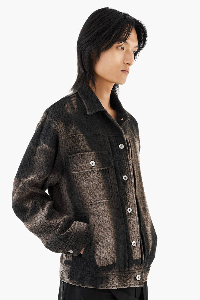 Sun-Bleached Tweed Trucker Jacket