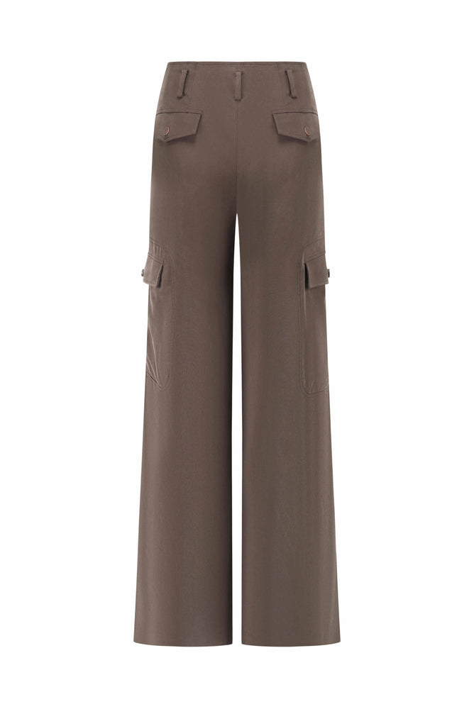 Tailored Oversized Cargo Pants Coffee