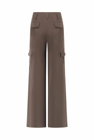 Tailored Oversized Cargo Pants Coffee