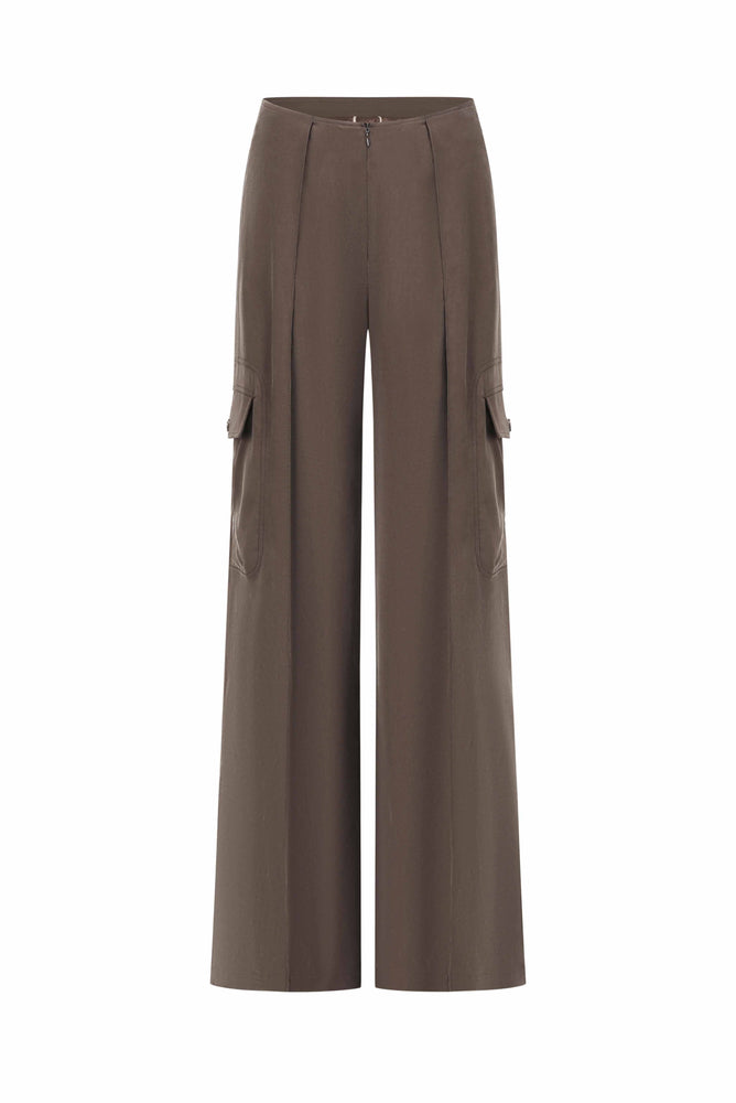 Tailored Oversized Cargo Pants Coffee