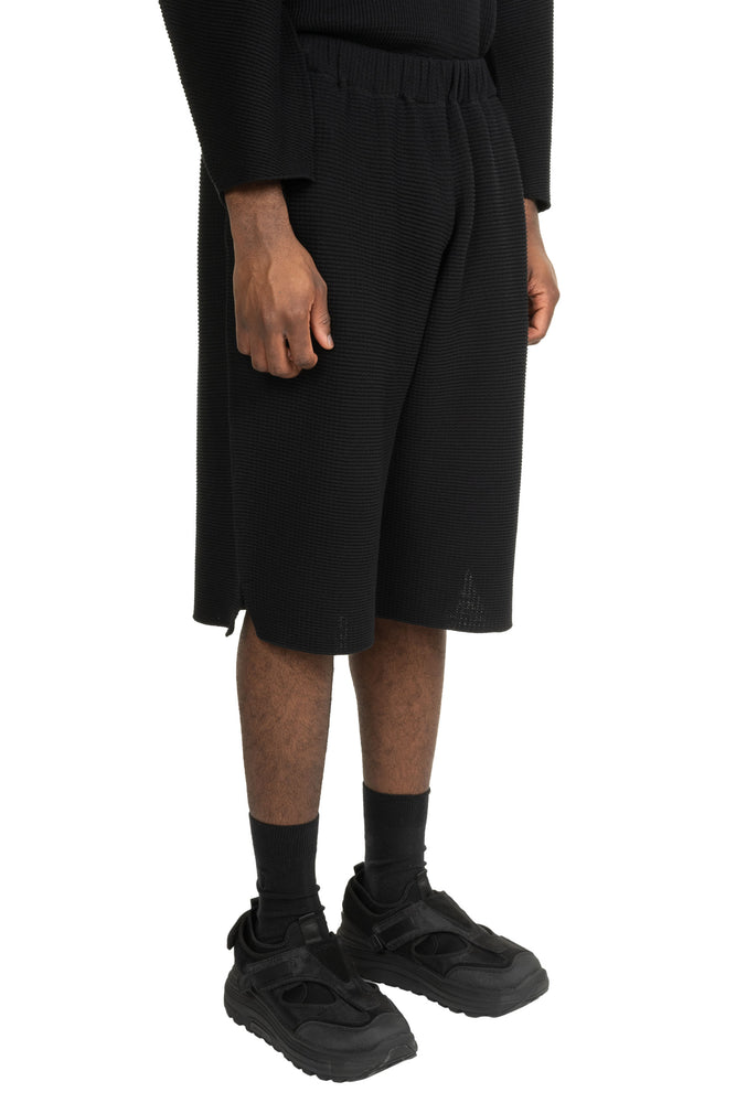 Tight Twist Cotton Knit Shorts Black