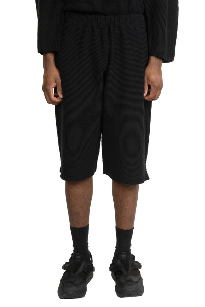 Tight Twist Cotton Knit Shorts Black