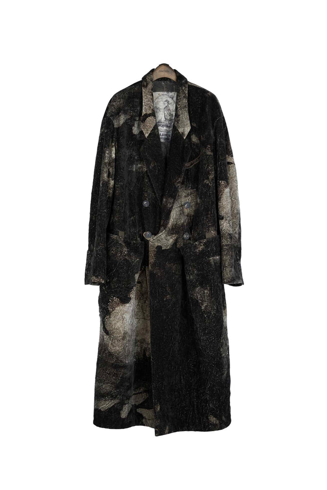 Velvet Double Breasted Long Coat