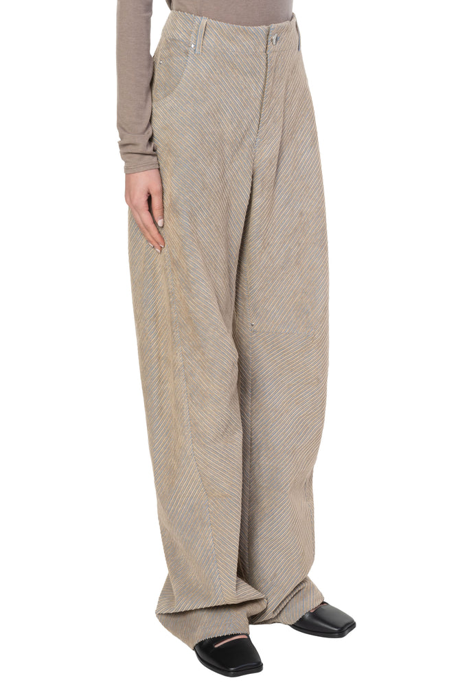 Wale Corduroy Oversized Pants Beige