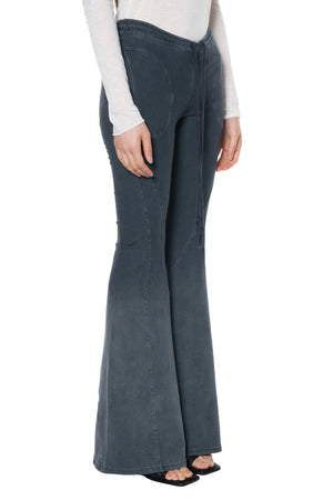 Washed Flared jersey Trousers Grey