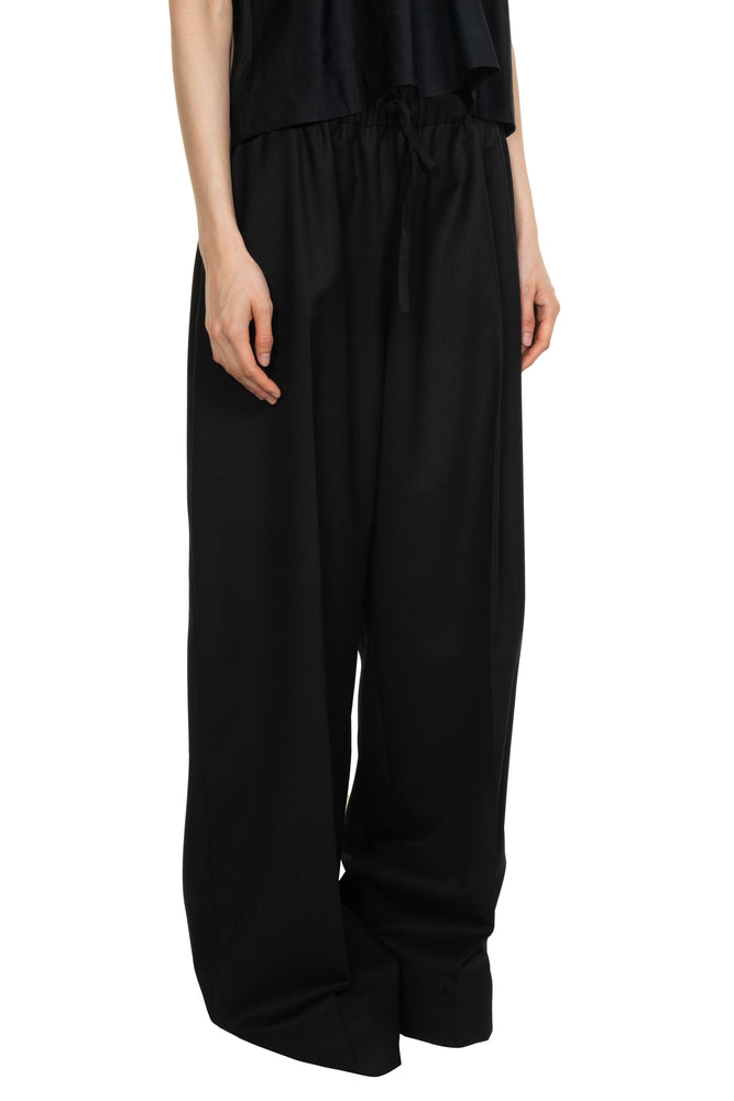 Wide Leg Elasticated Trousers Black