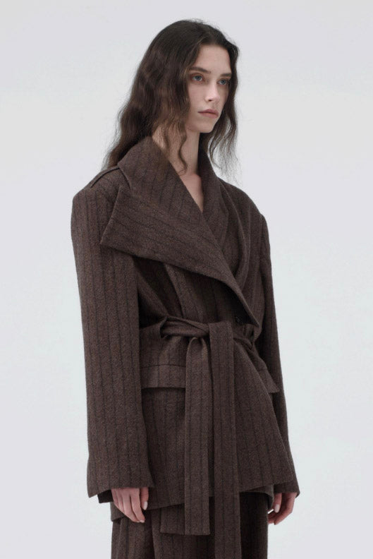 Wool and Silk Jacket Brown