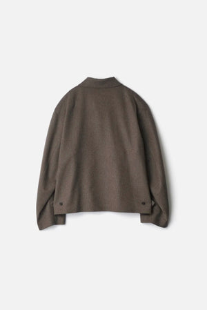 ssstein Wool Doeskin Zip Short Jacket Taupe