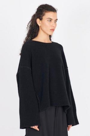 Yak Boxy Sweater Black