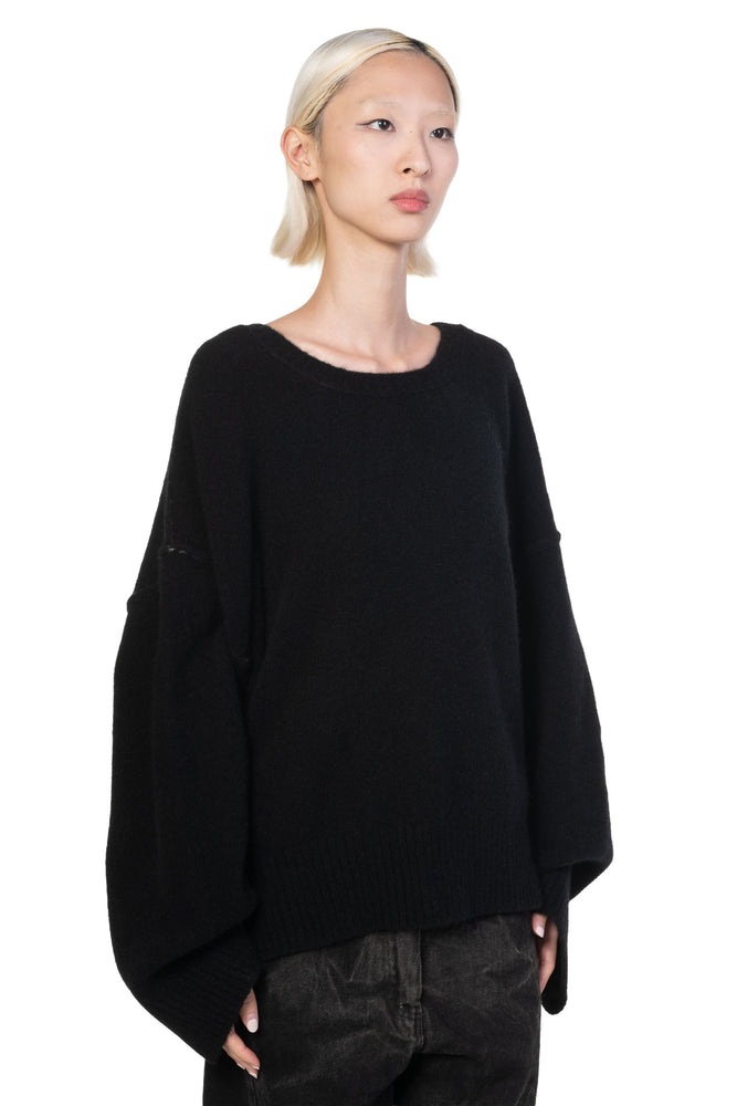 Yak Boxy Sweater Black