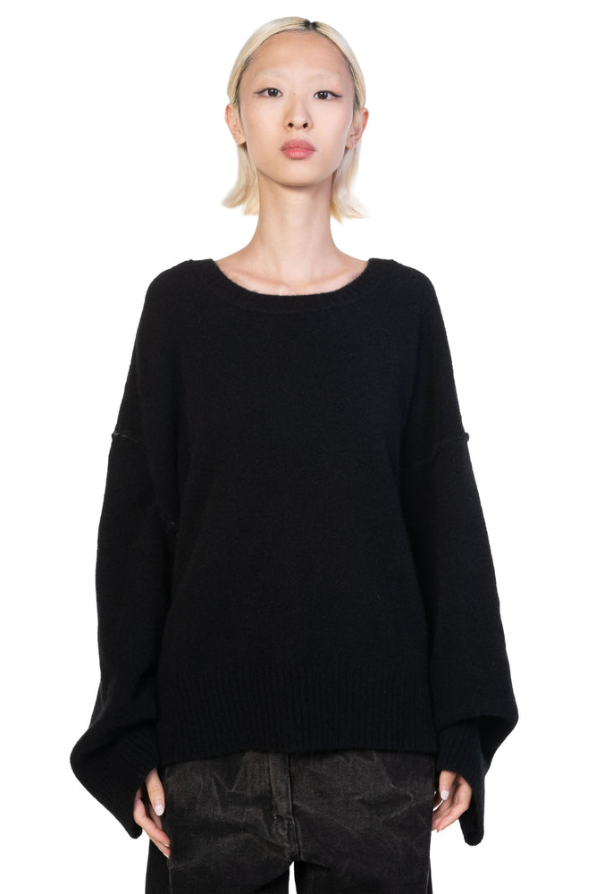 Yak Boxy Sweater Black