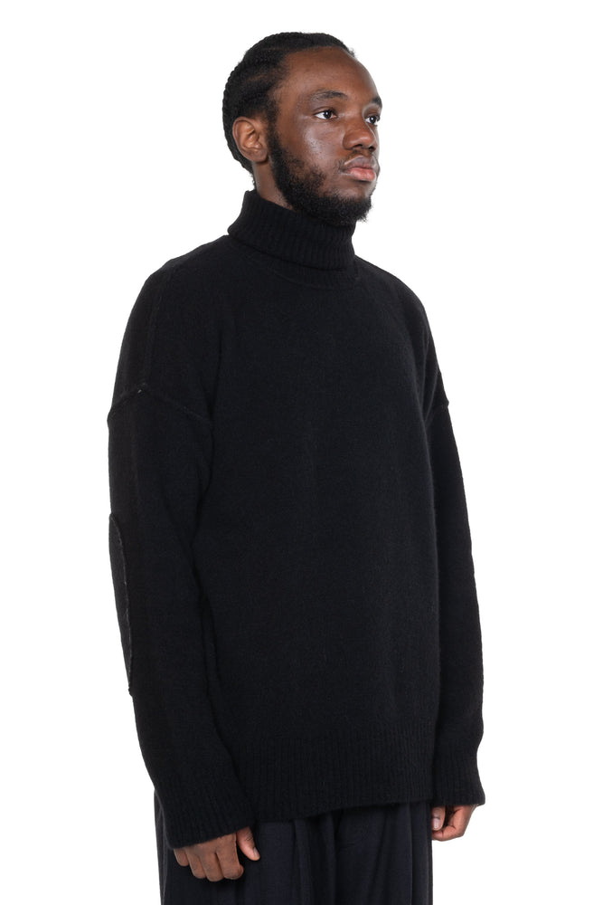 Yak Turtleneck Sweater Contrast Stitching