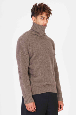 Yak Turtleneck Sweater Taupe