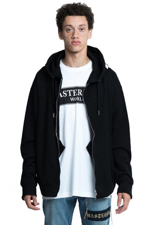 front Mastermind World AW18 Mens black skull logo hoodie