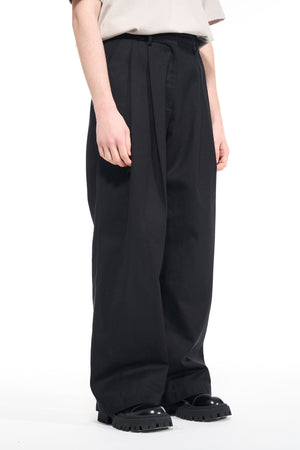 Attempt Black Pinched Seam Track Pants