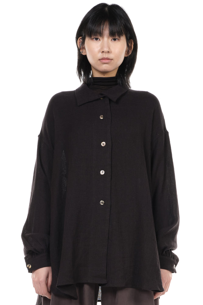  Peng Tai  Black Cotton Blouse